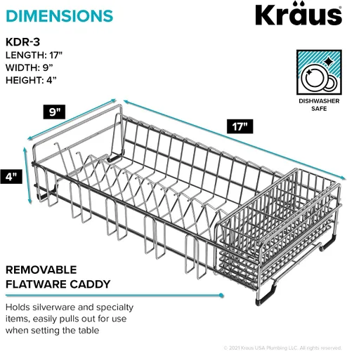Miniatura 3 de Kraus Colador de acero inoxidable, 17.6 in x 9.7 in x 2.6 in, CS-2
