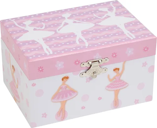Miniatura 2 de Jewelkeeper - Caja de bailarina para niña, diseño de lunares, color rosa y blanco