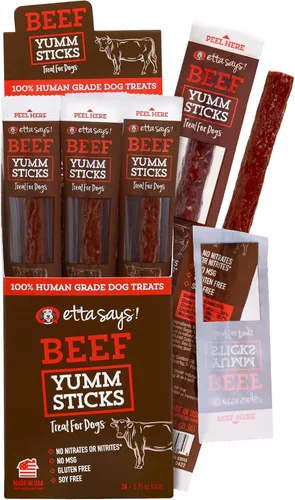 Miniatura 18 de etta says! Yumm Sticks - Golosinas de carne seca real para perros, carne seca de res, pollo, cerdo y pavo, grado humano, fabricadas en los Estados