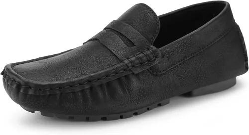Hawkwell Mocasines casuales para niños tipo mocasín de vestir sin cordones (niños pequeñosniños grandes)