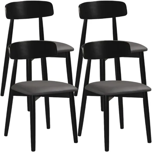 Miniatura 31 de YVYKFZD Solid Wood Dining Chairs, Armless Dining Room Chair Set, Leather Upholstered Kitchen Chairs, Comfy Side Chair with Curved Back, for