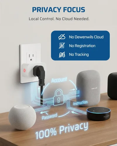 Miniatura 7 de DEWENWILS Matter Smart Plug, funciona con Apple Home, Alexa, Google, SmartThings, toma inteligente con horario y temporizador, fácil configuración
