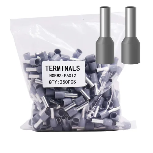 Miniatura 39 de Fidioto AWG12 Casquillos de Alambre Terminales, juego de 250 piezas AWG12 Conector de Terminal de Alambre con Pin Aislado para Terminales de Punta