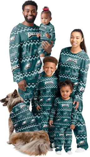 Miniatura 12 de FOCO NFL womens Nfl Team Ugly Pattern Matching Set Family Holiday Pajamas