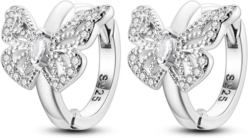 NARMO Aretes para mujer de plata de ley 925 con forma de corazón, pequeños y coloridos aretes de aro de arco iris