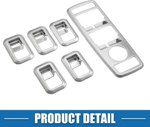 Miniatura 6 de Interruptor de ventana eléctrica para automóvil, bisel para Mercedes Benz a B C E GLE GLA CLA GLK Clase ABS tono plateado (juego de 1)