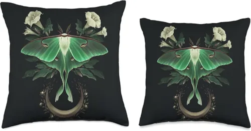 Miniatura 3 de Aesthetic Celestial Luna Moth Moon Butterfly Almohada de tiro 16x16, multicolor