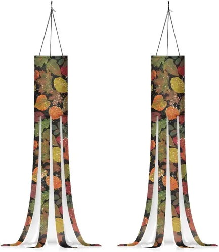 Miniatura 25 de Windsock - Calcetín de viento reutilizable suave de Navidad para colgar al aire libre para jardín, árbol, fiesta, decoración de bandera, calcetines