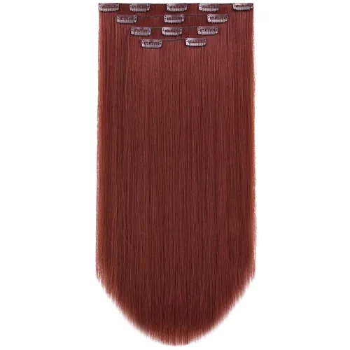 Miniatura 11 de SYXLCYGG Extensiones de cabello negro lacio, 4 piezas, extensiones de cabello con clip de 22 pulgadas, 5.5 onzas, pieza de cabello sintético