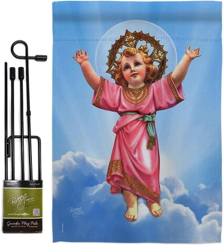 Miniatura 12 de Bandera de arpillera para el jardín de divine Baby Jesus, religiosa, fe, esperanza, gracia, paloma, religión cristiana, Pascua, pequeño, regalo