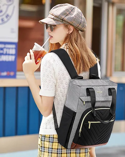 Miniatura 6 de LOVEVOOK Mochila para computadora portátil para mujer, bolsa de trabajo de 15.6 pulgadas, mochila para profesores, enfermeras, mochila de viaje