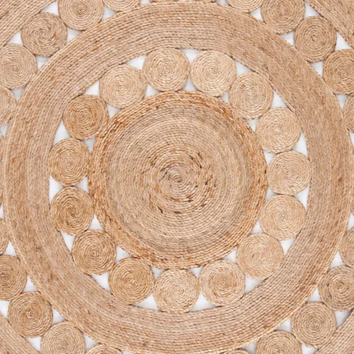 Miniatura 8 de SAFAVIEH NFB250A - Alfombra redonda de fibra natural, 3 pies, redonda, natural, hecha a mano, estilo bohemio, con encanto de yute