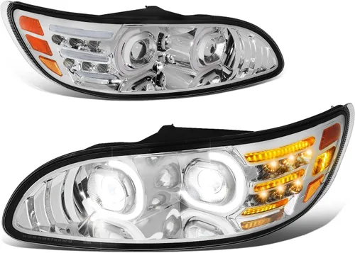Miniatura 11 de DNA MOTORING HL-HAY-020-CH Par de faros de halo completos con señal de giro secuencial LED, medio anillo, compatible con modelos 08-14 Dodge