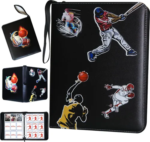 Miniatura 12 de Álbum de Tarjetas de Hockey, Carpeta de Tarjetas de Intercambio de 9 Bolsillos con 50 Fundas Extraíbles, Compatible con 900 Tarjetas Deportivas