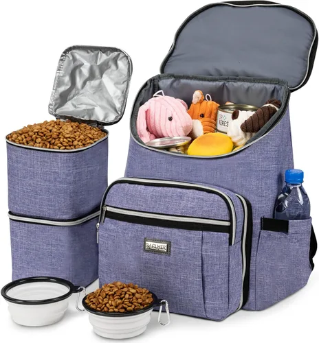 Miniatura 10 de BAGLHER Mochila de viaje para perros – Contenedor de comida desmontable para perros para suministros para mascotas, mochila para equipo de perro