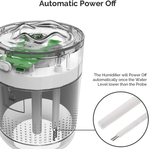 Miniatura 6 de Mini humidificador portátil de niebla fría, 500ml, humidificador de escritorio personal USB para dormitorio de bebé, viajes, oficina, hogar, apagado