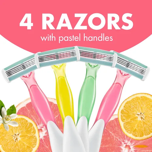 Miniatura 4 de BIC Soleil 4 Escape - Maquinillas de afeitar desechables para mujer, 4 cuchillas, afeitado cómodo, mango con aroma cítrico para mujer, 4