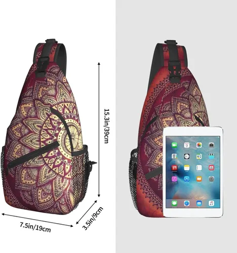 Miniatura 3 de Mandala Sling Bag Crossbody Pecho Daypack Mochila Casual Mochila Bolso de Hombro Flor Para Viajes Senderismo