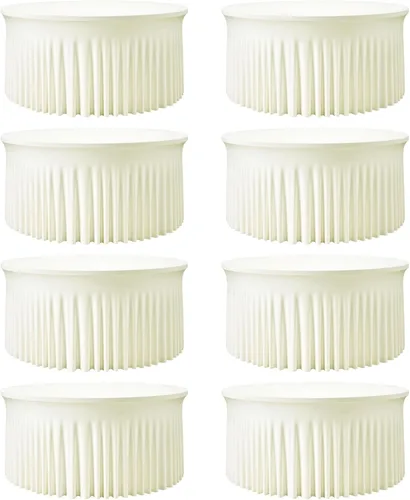 Miniatura 64 de 2 Pack White 72 inch Round Spandex Tablecloth, Washable Stretchy Fitted 6FT Round Tables,Elastic Edge with Skirt, Wrinkle-Free Table Cloths for