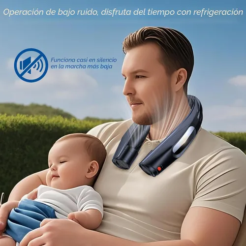 Miniatura 7 de ZEEFO Ventilador de cuello portátil, ventilador personal manos libres, funciona con batería de 6000 mAh, ventilador recargable USB con 6 velocidades