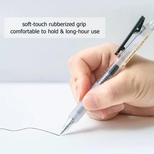 Miniatura 8 de Bolígrafos de punta ultrafina 0.38 de escritura suave retráctiles para diario, planificador, toma de notas, punta de 0.38 mm, tinta negra de secado