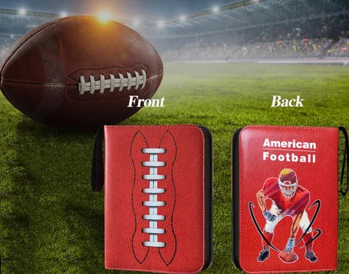Miniatura 5 de Carpeta de tarjetas de fútbol, 4 bolsillos protectores de almacenamiento para tarjetas de béisbol, fundas para tarjetas deportivas y tarjetas