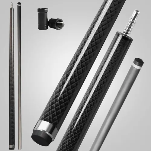 Miniatura 12 de Taco de piscina de fibra de carbono, eje de fibra de carbono premium, palos de billar Pro Taper con punta multicapa, agarre sin envoltura, junta