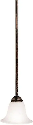 Miniatura 2 de Kichler Dover 5.5" 1 luz mini colgante con alabastro remolino cristal en bronce curtidor