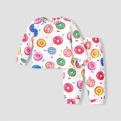 Miniatura 5 de PATPAT Conjunto de pijama de manga larga con estampado geométrico básico para bebé
