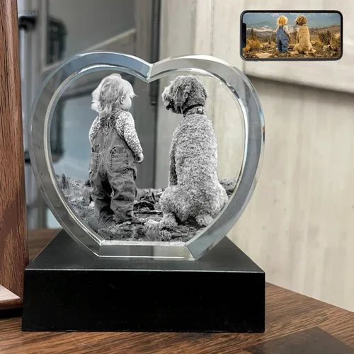 Miniatura 9 de Foto de cristal 3D personalizada, regalos conmemorativos para perros y gatos personalizados para dueños de mascotas. Caja de regalo incluida, foto