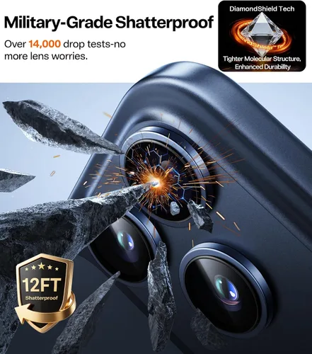 Miniatura 3 de TORRAS 3 años de durabilidad definitiva para iPhone 17 Pro Max/17 Pro Protector de lente de cámara - Ajuste invisible 1:1 y ultra claridad, vidrio