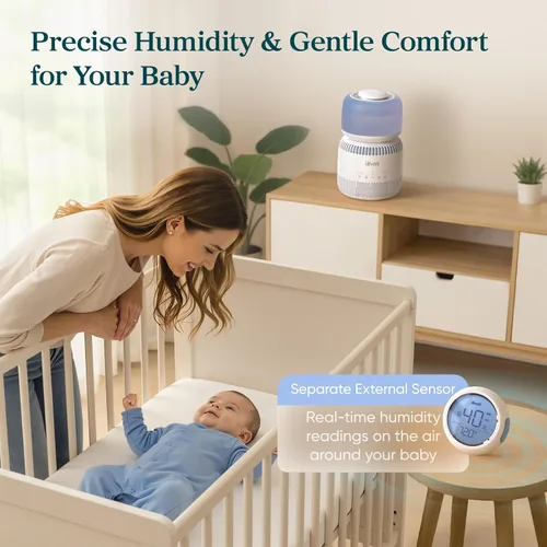 Miniatura 2 de LEVOIT Humidificadores evaporativos para dormitorio de bebé, filtros dobles de aire y agua, sensor separado, sin luz azul para luz nocturna de Blanco