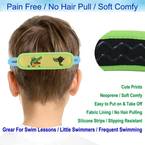 Miniatura 4 de Gafas de natación para niños de 2 a 6 años, gafas para niños sin jalar el cabello, gafas para niños con banda para la cabeza acolchada 1pk Kids