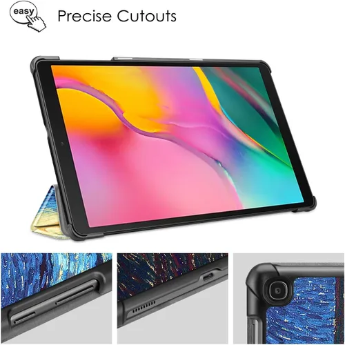 Miniatura 6 de Fintie SlimShell - Funda para Samsung Galaxy Tab A 10.1 2019 modelo SM-T510/T515/T517, funda ultradelgada y ligera, diseño de noche estrellada