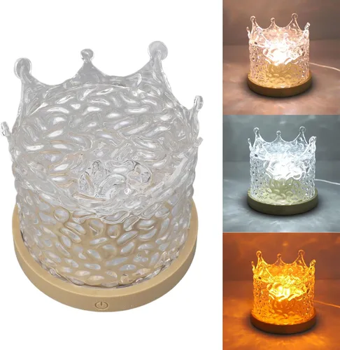 Miniatura 4 de Wave Projector Lamp, USB Rechargeable Water Night Light with Rotating Effect, Acrylic, 3 Color Temperatures, Dimmable, 1000mAh Battery, for Kids