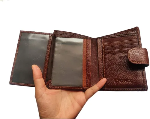 Miniatura 147 de Hombres Cool Eagle Wolf Caballo Totem Cuero Vaca Vertical Cartera Cremallera Multi-tarjeta Titular, Tótem de caballo, Minimalista
