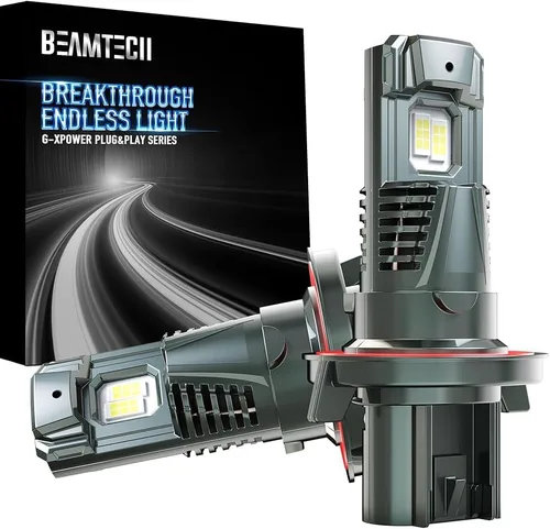 Miniatura 9 de BEAMTECH Bombillas 9005, chips G-XPower HB3 para luz antiniebla 500% más brillante 6500K xenón blanco, enchufe y uso, paquete de 2