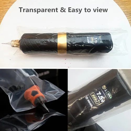 Miniatura 3 de Yuelong - Fundas grandes para bolígrafos para máquina de tatuaje, 200 unidades, fundas de 2.56 x 7.09 pulgadas, fundas de plástico para máquina