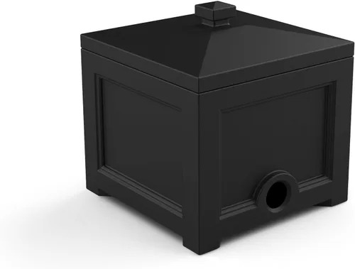 Mayne Fairfield - Cubo para manguera de jardín, color negro, 17 pulgadas de largo x 17 pulgadas de ancho x 18 pulgadas de alto, soporta hasta 100