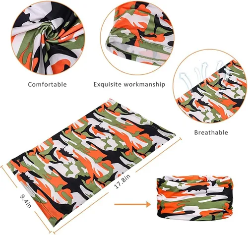 Miniatura 4 de 6 Pieces Sun UV Protection Face Mask Neck Gaiter Windproof Scarf Sunscreen Breathable Bandana Balaclava for Sport Outdoor