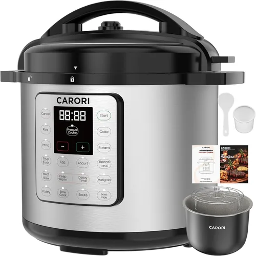 Miniatura 11 de Olla a presión eléctrica 3QT, 8 en 1, ahorro de tiempo y saludable, olla antiadherente de cerámica para comidas rápidas, salteado, olla a presión