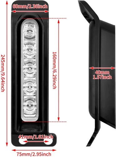 Miniatura 5 de Insertos de soporte para alforjas LED, panel de relleno para luz auxiliar del guardabarros, luces de freno y cola para Harley Electra Glide Road
