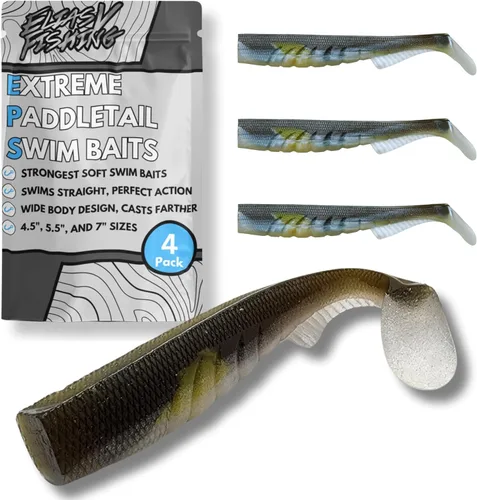 Miniatura 7 de Señuelos de Natación de Cola de Paleta Extremos - Señuelos de Natación de Plástico Suave, Señuelos de Natación de Cola de Paleta Premium para Pesca