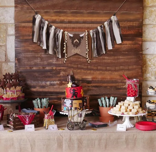 Miniatura 4 de Cartel de primer cumpleaños para silla alta – Rodeo de vaquero para decoración de tela de fiesta, baby shower, guirnalda de fondo para accesorios