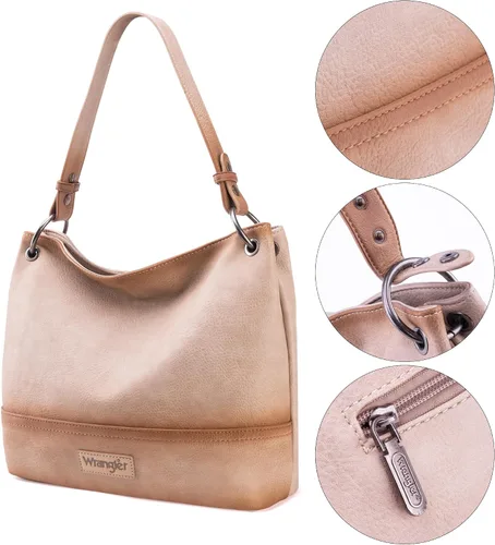 Miniatura 4 de Wrangler Hobo Bags for Women Vegan Leather Top Handle Shoulder Purses and Handbags
