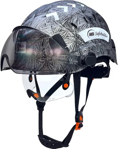 Miniatura 16 de SAFEBUILDER Casco de seguridad de construcción con visera incorporada Casco duro ABS con visera Ventilación ajustable Casco de trabajo Protección