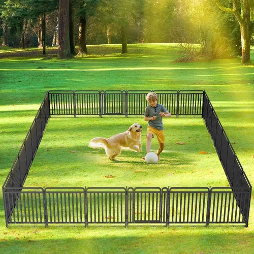 Miniatura 6 de Corralito para perros versión gruesa, vallas de 32 pulgadas para el patio, corral portátil para perros grandes, medianos y pequeños, parque