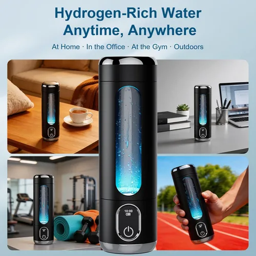 Miniatura 7 de Generador portátil de botellas de agua de hidrógeno, hasta 6000 PPB H2, infusión de hidrógeno molecular, tecnología SPE/PEM, máquina de agua