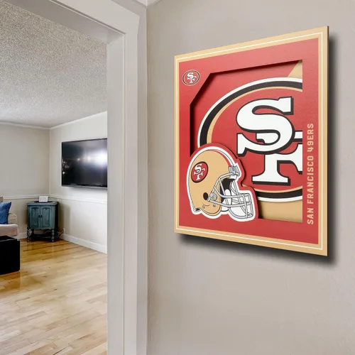 Miniatura 3 de YouTheFan Arte de pared de la serie de logotipos 3D con licencia oficial de la NFL, hecho de múltiples capas, listo para colgar en la pared, diseño