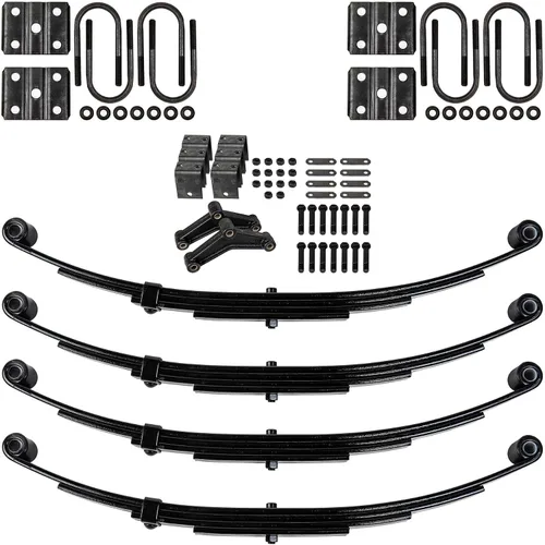 Miniatura 4 de The Trailer Parts Outlet - Kit de suspensión de resorte de doble ojal de 3 hojas para remolque y suspensión de eje único para tubo de 1 3/4" - ejes